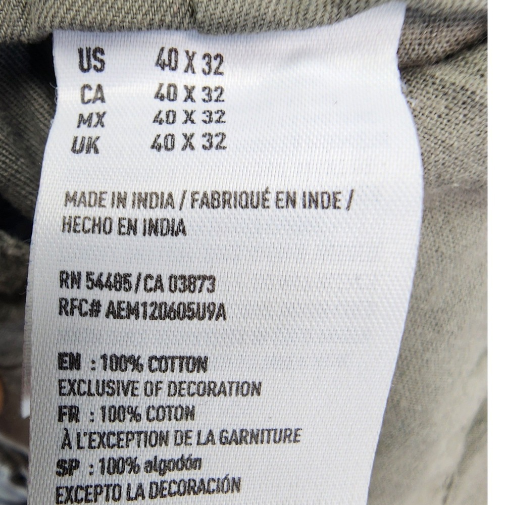 American Eagle 40x32 Gray Relaxed Straight Chino Pants Casual Workwear Gorpcore - Picture 6 of 11